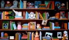 Gigantografia autoadesiva esclusiva "Scaffale con libri "